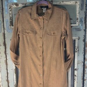 Vintage Orvis Tan Faux Suede Dress Outdoors Land Girl - Size 8